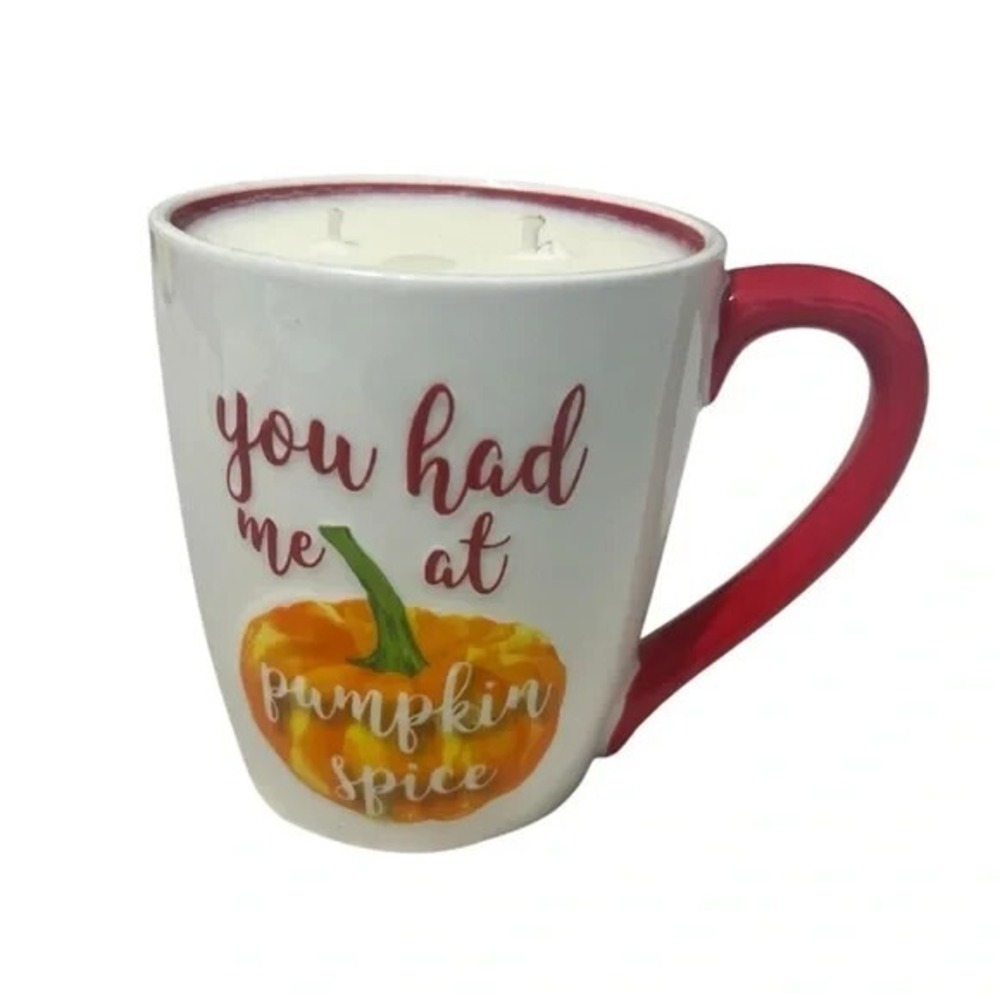 Handmade Pumpkin Spice Coffee Mug‎ Candle 15 oz Fall Autumn Gift Decor A69